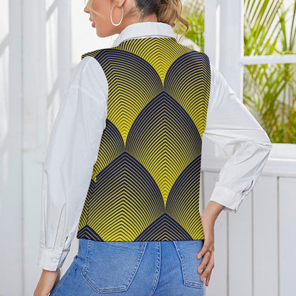 KSC's Custom Vest Designs Women's Long Sleeve Button Knit Vest