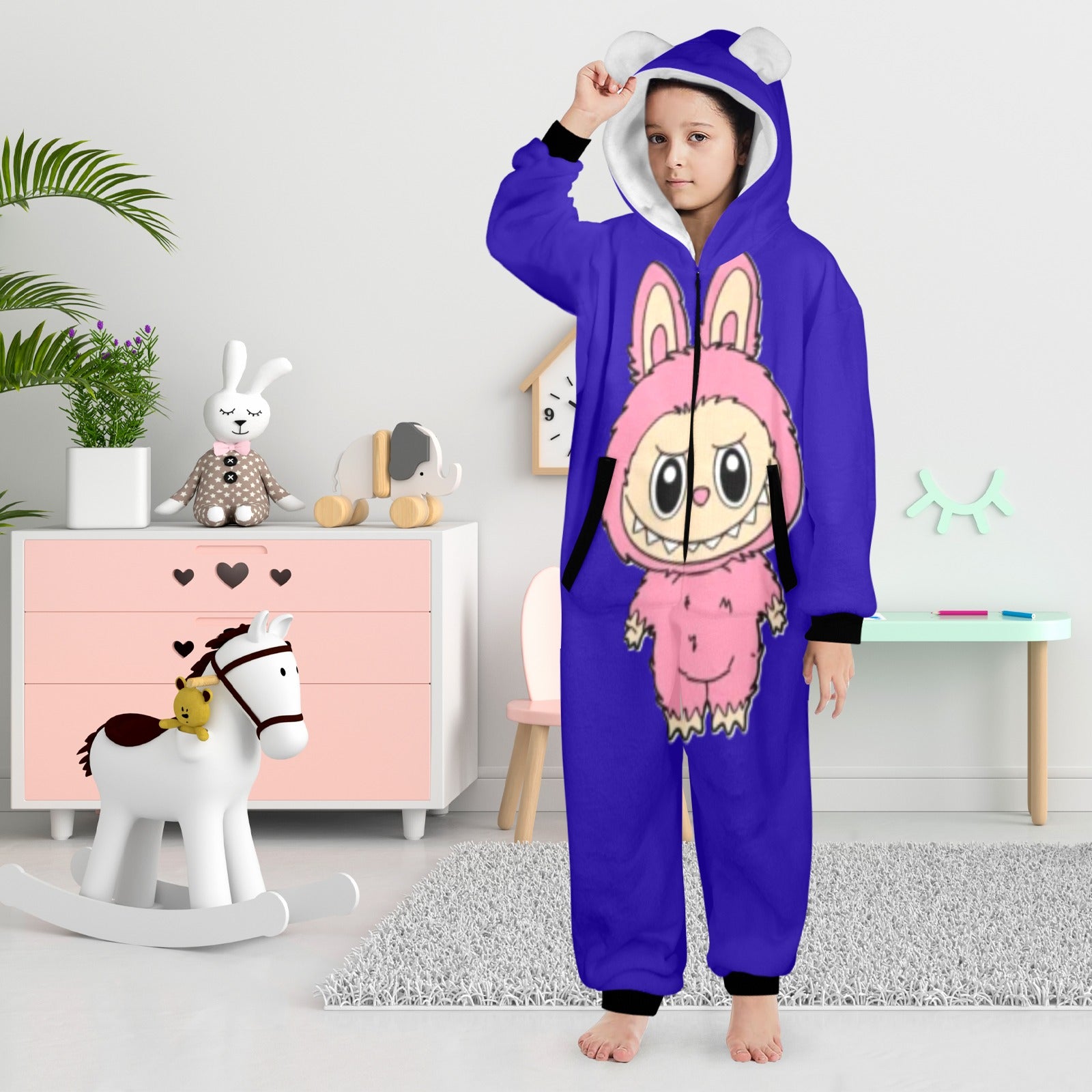 KSC's Exclusive Big Kids Onesie Labubu (8 to 15 Years) Blue Pink Labubu