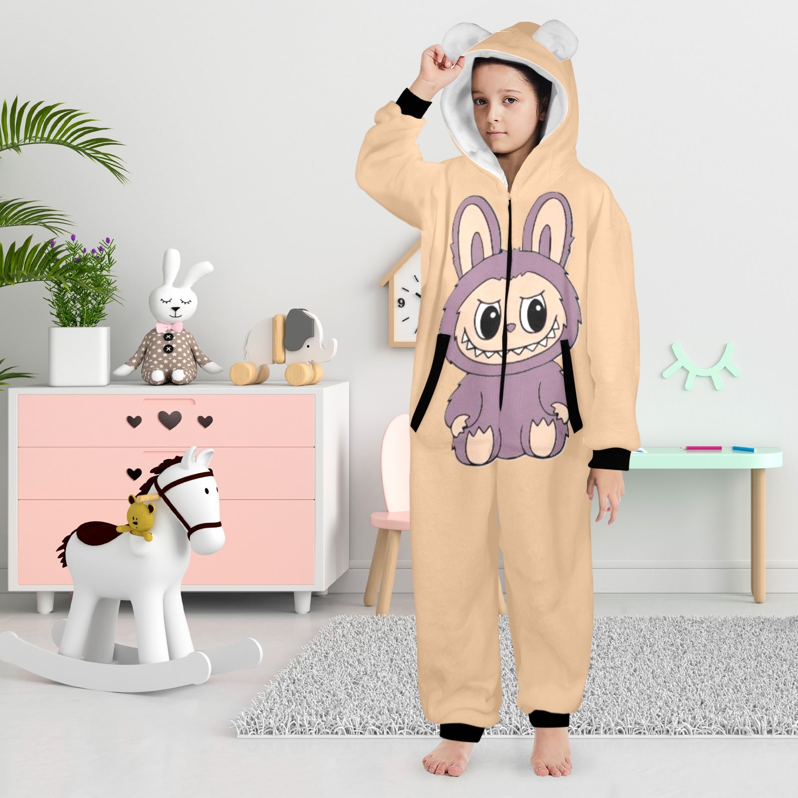 KSC's Exclusive Big Kids Onesie Labubu (8 to 15 Years) Tan Purple Labubu