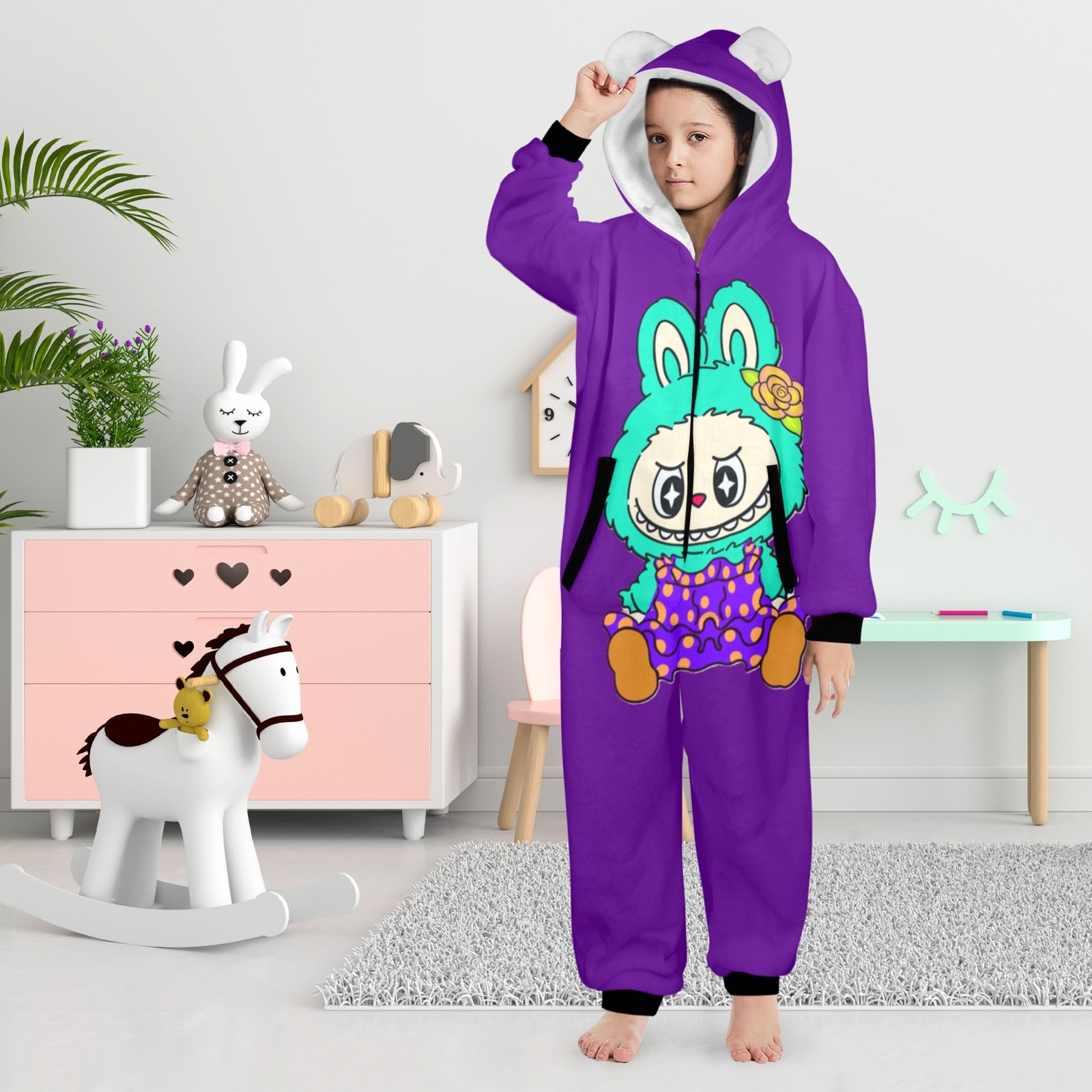KSC's Exclusive Big Kids Onesie Labubu (8 to 15 Years) Purple Teal Labubu