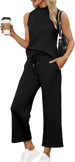 Women's waistcoat top, casual capri pants, wide-leg pants, summer clothing for women