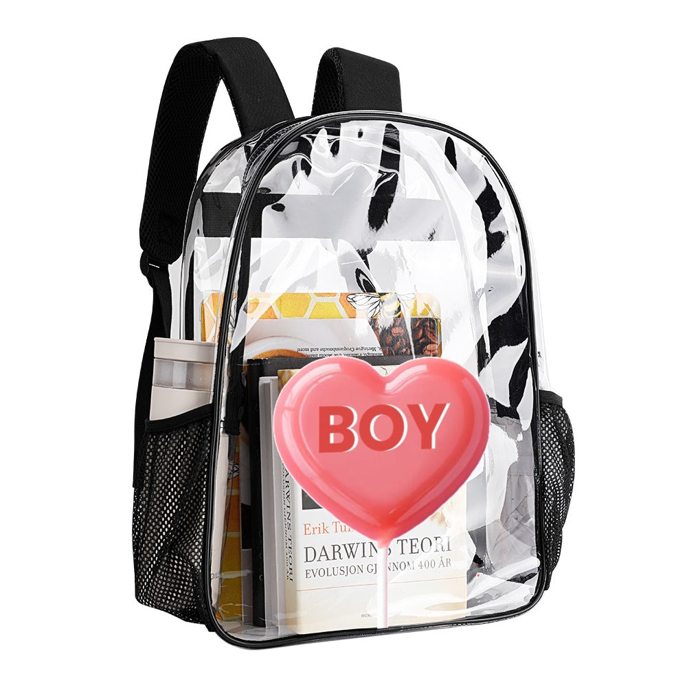 KSC's Custom Designs On Transparent Bag 17 inch New