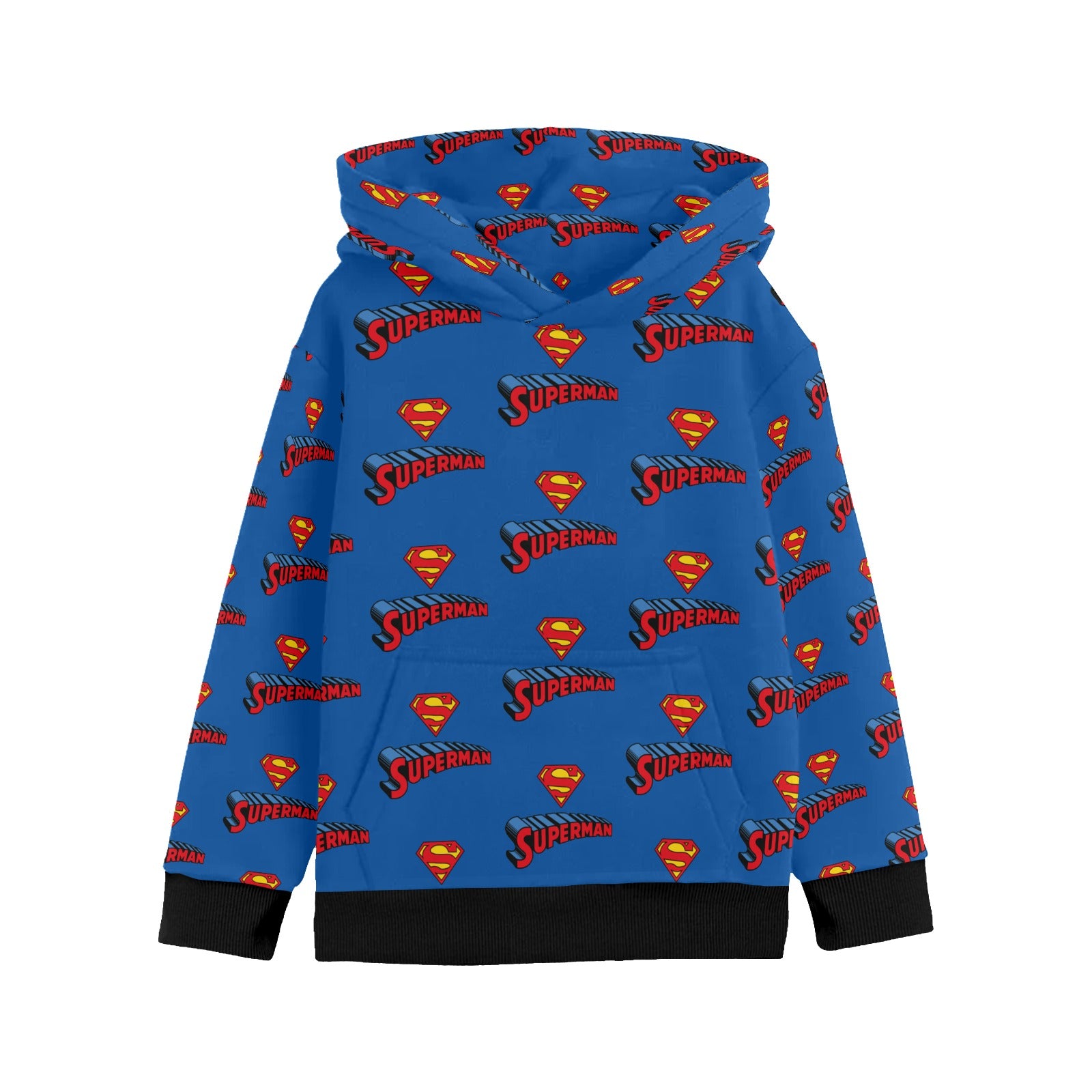 Super Hero Pattern -Little Boys' Long Sleeve Hoodie
