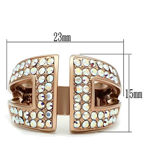 HOT ITEM -LUXURIOUS TOP GRADY CRYSTAL ROSE GOLD CRYSTAL RING GL222 - IP Rose Gold(Ion Plating) Brass Ring with Top Grade Crystal