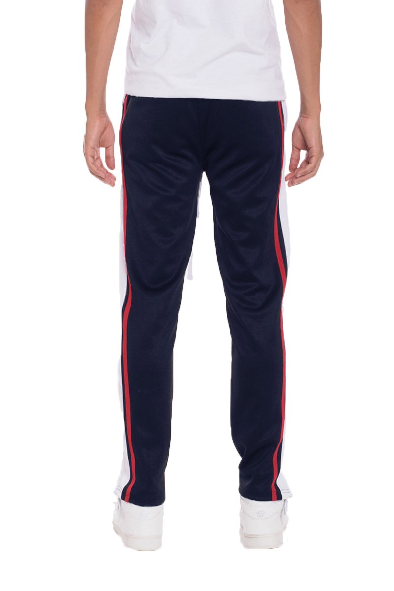 MEN'S TRICOT STRIPED TRACK PANTS- NAVY