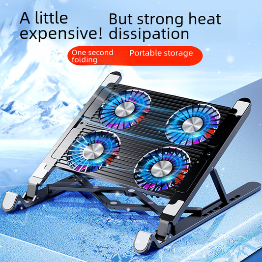 New Cross-border Notebook Radiator Increased Folding Laptop Portable Cooling Bracket RGB Aluminum Alloy
