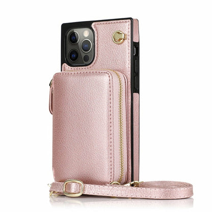 Designer IPHONE Zipper Wallet Case with Adjustable Crossbody Strap for IPhone