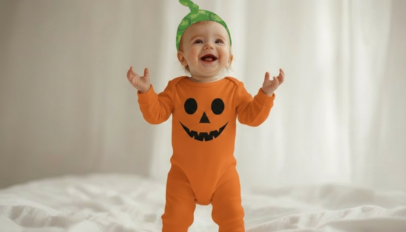 Baby Halloween Pumpkin Long-sleeve Onesie Set Type 1