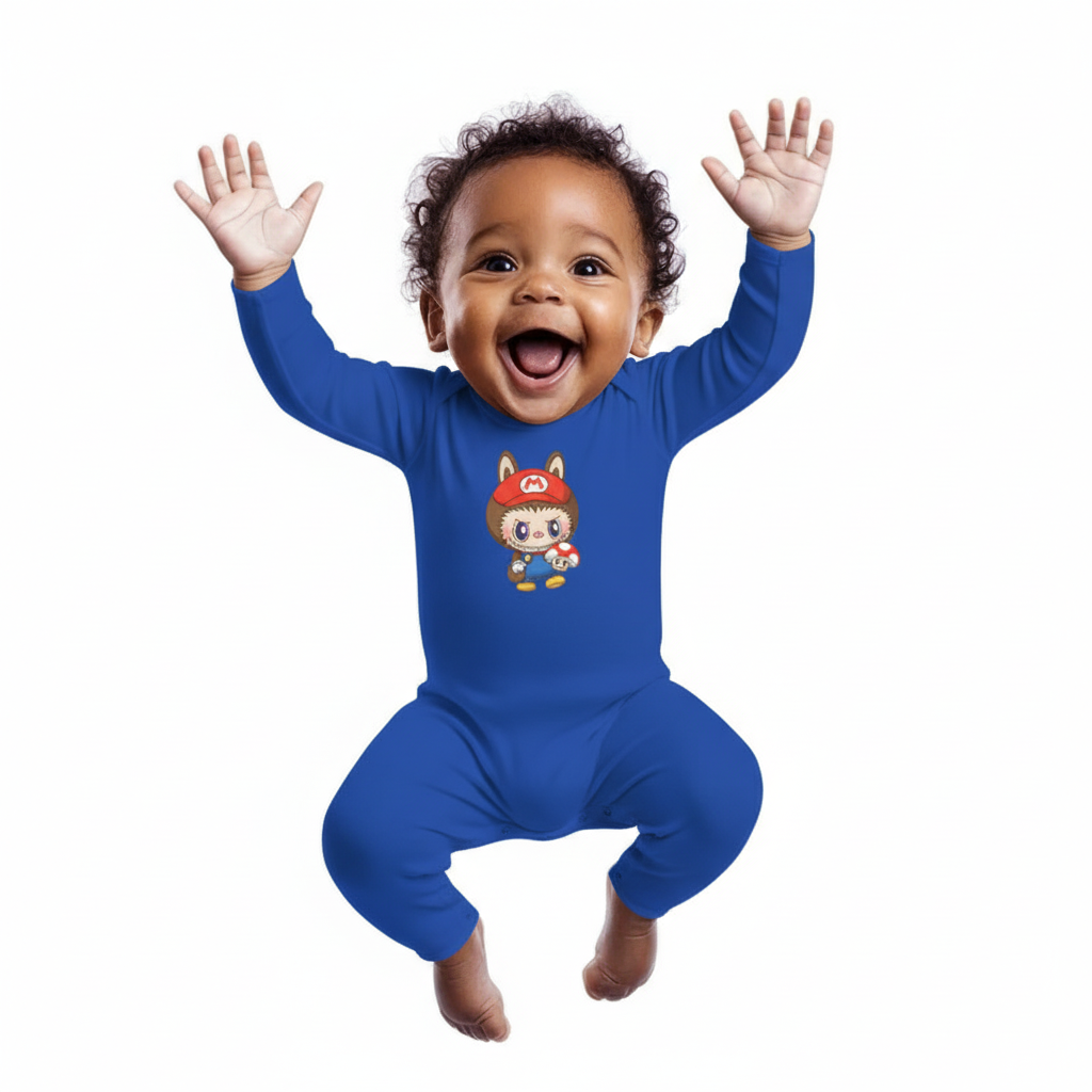 Labubu Mario - Baby Long Sleeve Onesie Set - Shop KSC's Exclusive Trending Viral Labubu Onesies