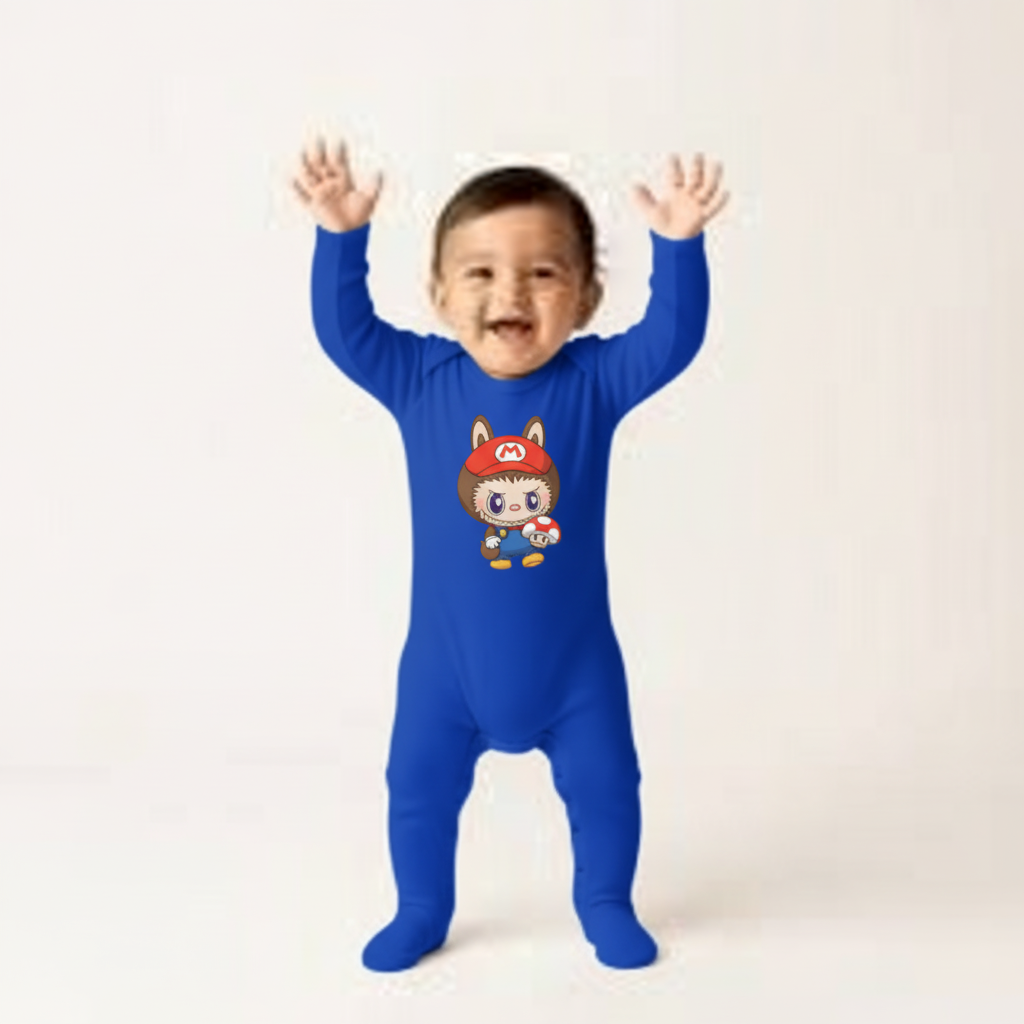 Labubu Mario - Baby Long Sleeve Onesie Set - Shop KSC's Exclusive Trending Viral Labubu Onesies