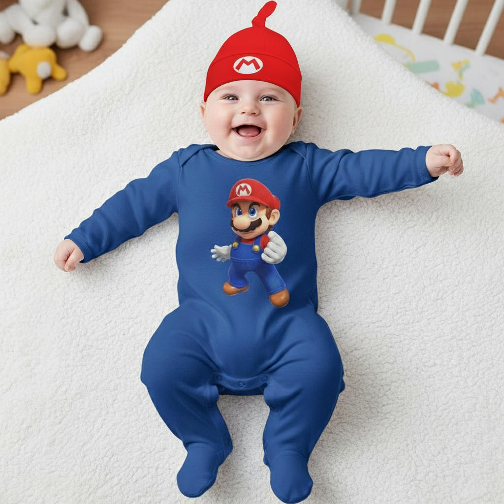 Mario -Baby Long Sleeve Onesie Set