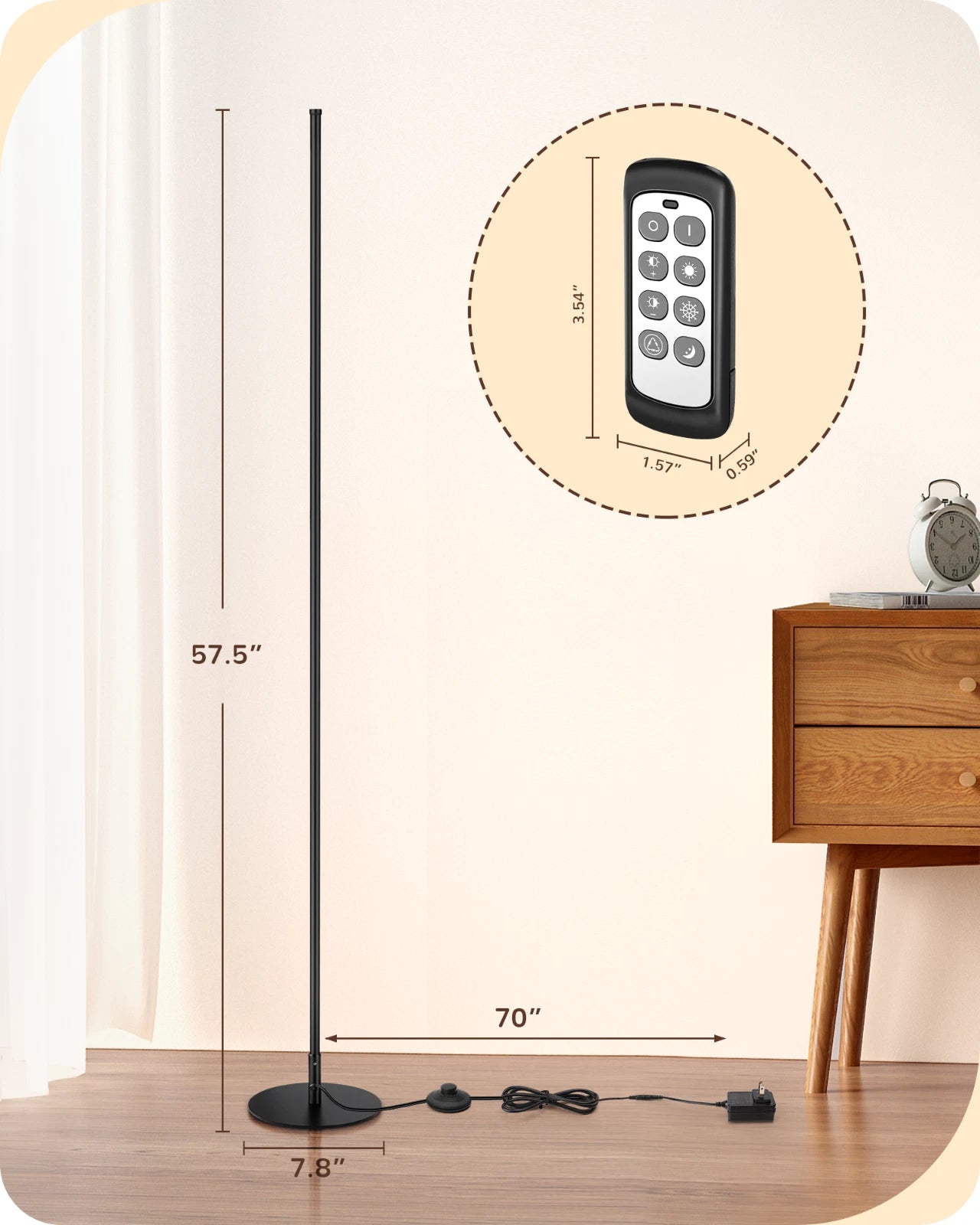 Nordic line lights, Instagram style, minimalist living room, bedroom, bedside decorative lights, personalized long strip wall corner lights, LED floor lights
