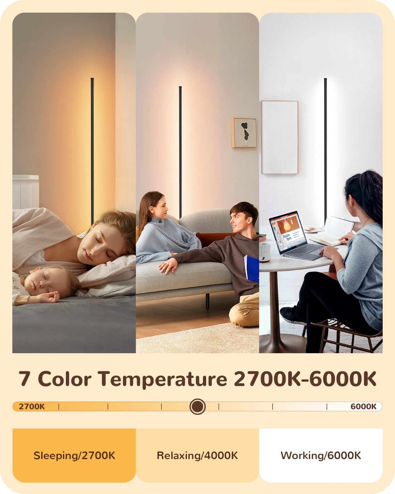Nordic line lights, Instagram style, minimalist living room, bedroom, bedside decorative lights, personalized long strip wall corner lights, LED floor lights