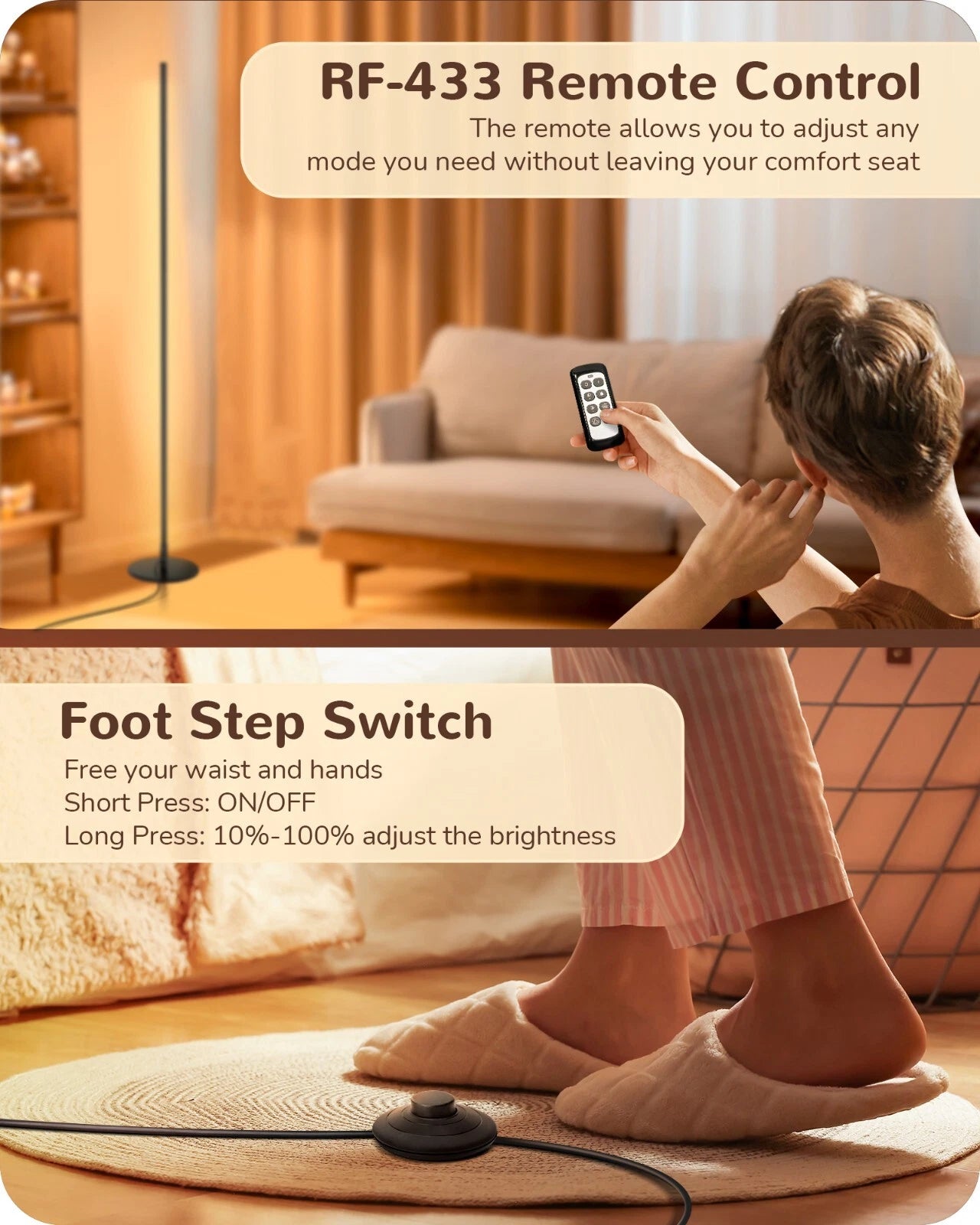 Nordic line lights, Instagram style, minimalist living room, bedroom, bedside decorative lights, personalized long strip wall corner lights, LED floor lights