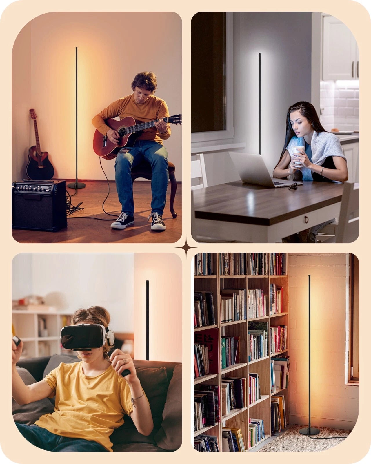 Nordic line lights, Instagram style, minimalist living room, bedroom, bedside decorative lights, personalized long strip wall corner lights, LED floor lights