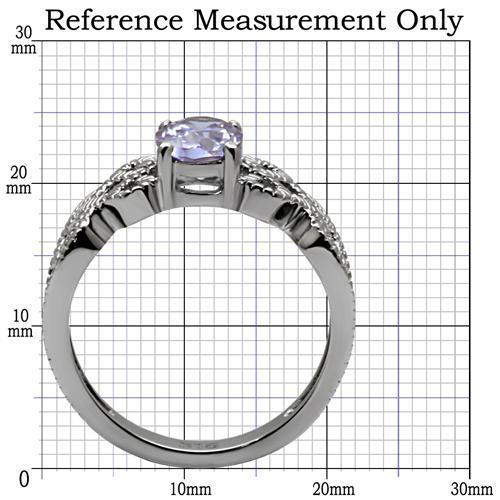 Beautiful Amethyst Silver Ring TK079 - High polished (no plating) Stainless Steel Ring with AAA Grade
