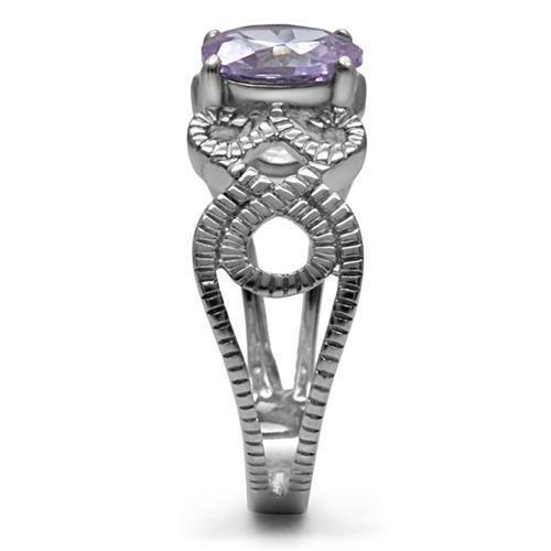 Beautiful Amethyst Silver Ring TK079 - High polished (no plating) Stainless Steel Ring with AAA Grade