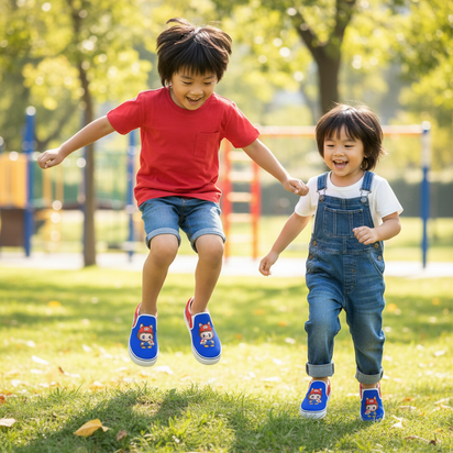 🍄Mario Labubu Power-Up Slip-On Sneakers – Red & Blue Edition - Mario Labubu Red & Blue Kid's Slip On Sneakers