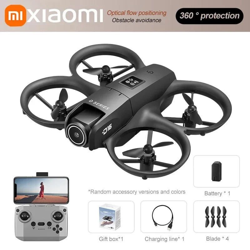 Xiaomi D16 Mini Drone Dual Camera 8K HD Aerial Aircraft Obstacle Avoidance UAV Fixed Remote Control Airplane Gift Toys 20000M