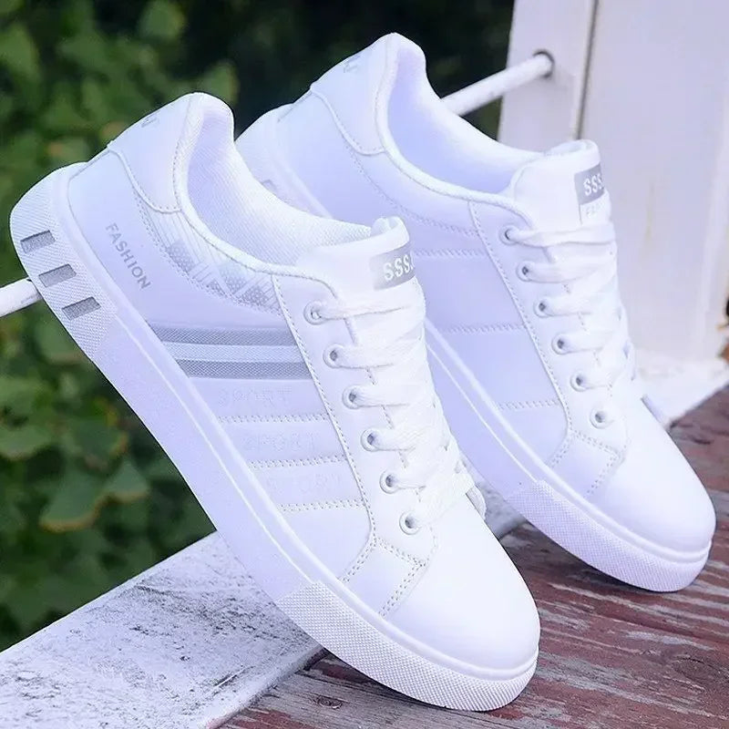 Men Sneakers Casual Shoes Men Flats Zapatillas Hombre Lightweight Pu Leather Breathable Shoe Mens White Sports Tennis Shoes