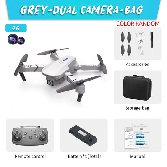 2025 E88 Pro WIFI FPV Drone, Wide Angle 4K/1080P HD Camera, Height Hold, Foldable RC Quadcopter Helicopter Toy Gift