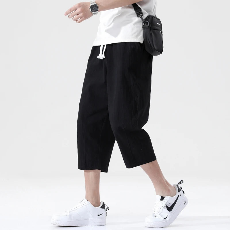 Summer Casual Linen Short Pants New Cotton Straight Mens Lightweight Shorts Large Solid Color Gym Fifth Beach Short Pants