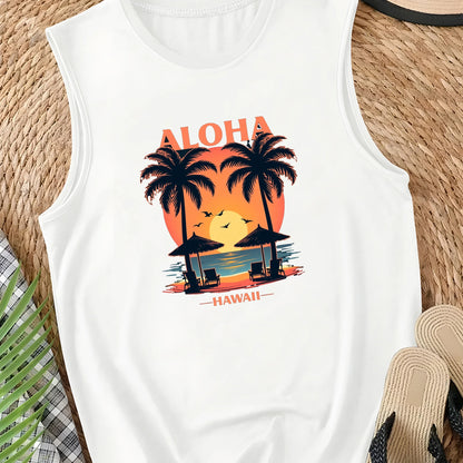 TRENDING - FASHION PICK & SUMMER FAVORITE! ALOHA and HAWAII beach scene Women's casual vest