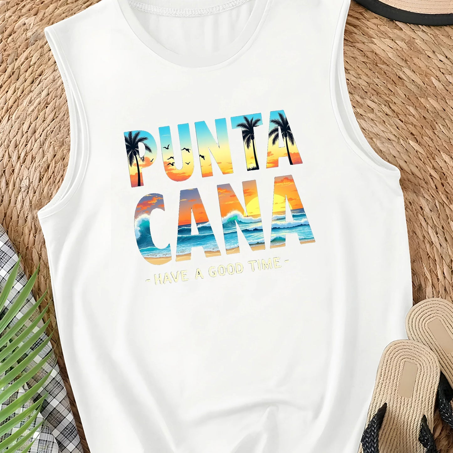Cana tip Punta Cana beach scenes Women's casual vest
