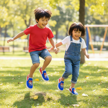🍄Mario Labubu Power-Up Slip-On Sneakers – Red & Blue Edition - Mario Labubu Red & Blue Kid's Slip On Sneakers