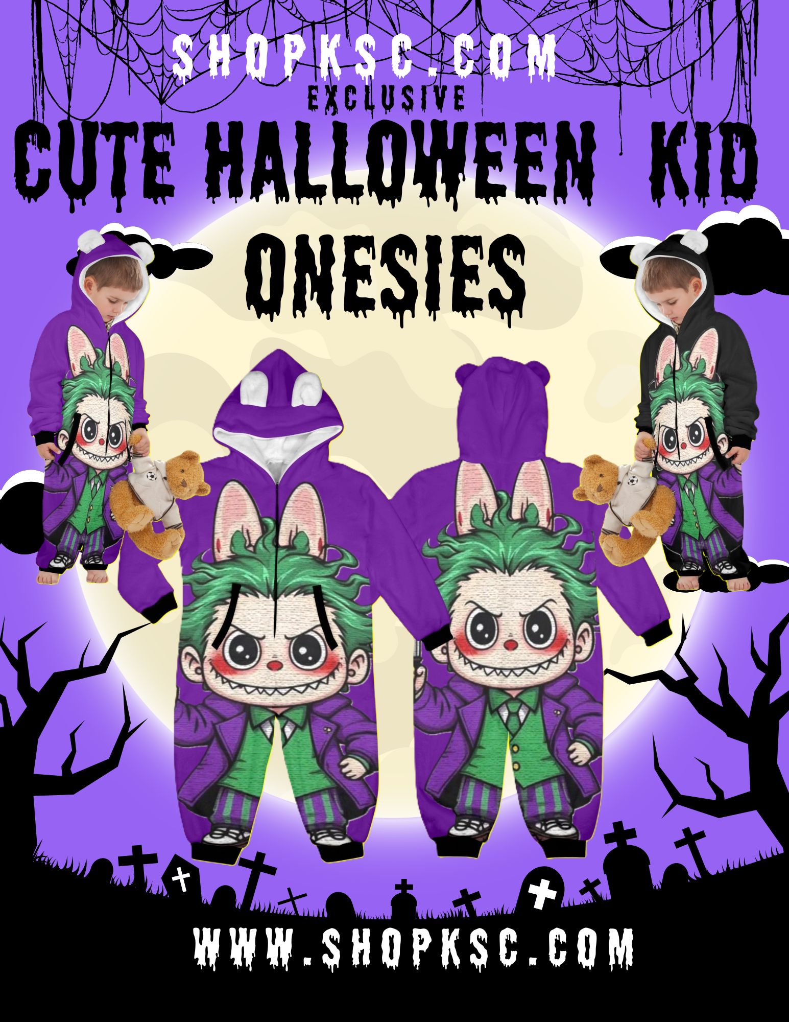 KSC's Halloween Lil Kid Unisex Onesie 2 to 7 years old - Labubu Joker
